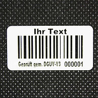Individualisierbar DGUV-V3 etikett Barcode code128